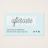 Botox Filler Injektionskarte nach der Behandlung (Vorderseite)