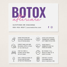 Botox Filler Injektionskarte nach der Behandlung