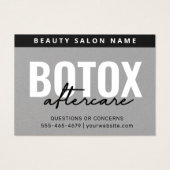 Botox Filler Injektionskarte nach der Behandlung (Vorderseite)