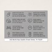 Botox Filler Injektionskarte nach der Behandlung (Rückseite)