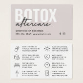 Botox Filler Injektionskarte nach der Behandlung (Vorne & Hinten)