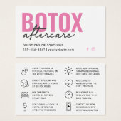 Botox Filler Injektionskarte nach der Behandlung (Vorne & Hinten)