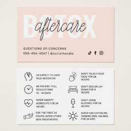 Botox Filler Injektionskarte nach der Behandlung