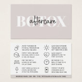 Botox Filler Injektionskarte nach der Behandlung (Vorne & Hinten)