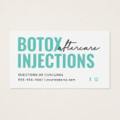 Botox Filler Injektionskarte nach der Behandlung (Vorderseite)