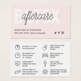 Botox Filler Injektionskarte nach der Behandlung