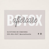 Botox Filler Injektionskarte nach der Behandlung (Vorderseite)