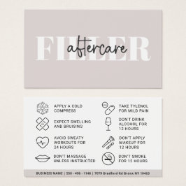 Botox Filler Injektionskarte nach der Behandlung