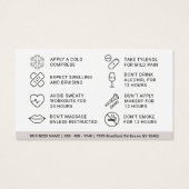 Botox Filler Injektionskarte nach der Behandlung (Rückseite)