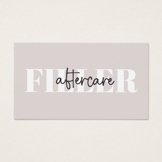 Botox Filler Injektionskarte nach der Behandlung (Vorderseite)