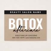 Botox Filler Injektionskarte nach der Behandlung (Vorderseite)