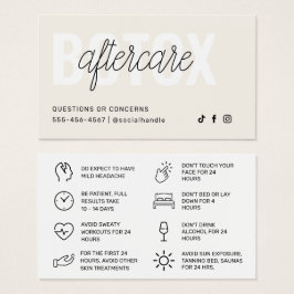 Botox Filler Injektionskarte nach der Behandlung