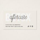 Botox Filler Injektionskarte nach der Behandlung (Vorderseite)