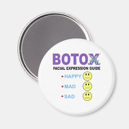 BOTOX Gesichtsausdruck Magnet (Vorderseite/Rückseite)