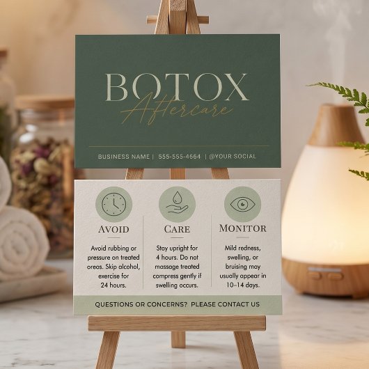 Botox Green Minimale Nachsorgeanweisungen