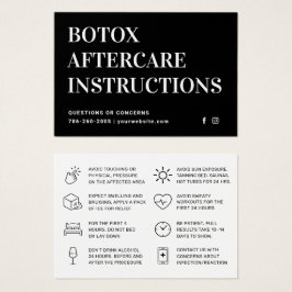 Botox Injection Aftercare Instruktionskarte