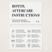 Botox Injection Aftercare Instruktionskarte (Vorne & Hinten)