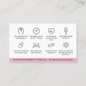 Botox Lip Filler Anleitung Bearbeitbar Aftercare B Visitenkarte (Rückseite)