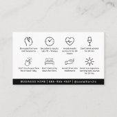 Botox Lip Filler Anleitung Bearbeitbar Aftercare Visitenkarte (Rückseite)