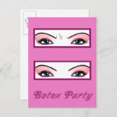 Botox Party Invites Einladungspostkarte (Vorne/Hinten)