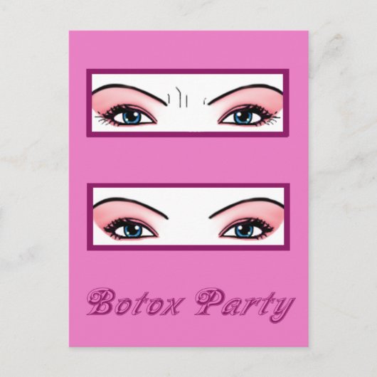 Botox Party Invites Einladungspostkarte (Vorderseite)