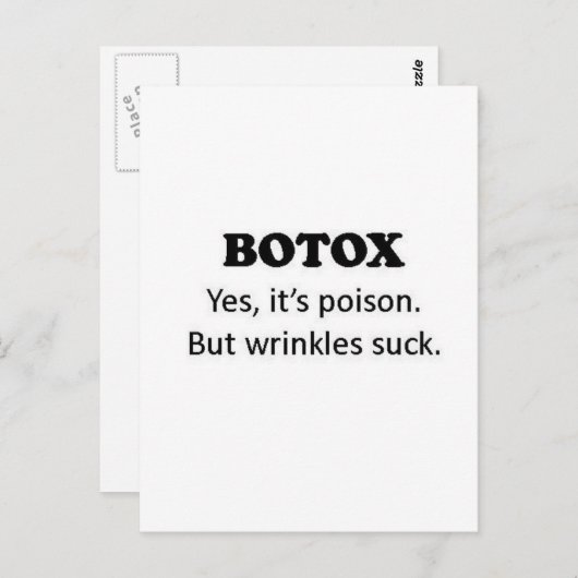 Botox Poison Postkarte (Vorne/Hinten)