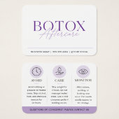 Botox Purple Minimal Nachsorgeleitfaden (Vorne & Hinten)