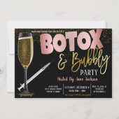 Botox und Bubbly Party Einladung (Vorderseite)