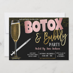 Botox und Bubbly Party Einladung