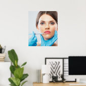 Botox und Einfüllspritzen durch einen ästhetischen Poster (Heimbüro)