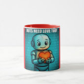Bots brauchen auch Liebe - Rotes Kombi Tasse (Zentrum)