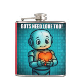 Bots Need Love Too -  Flachmann (Vorderseite)