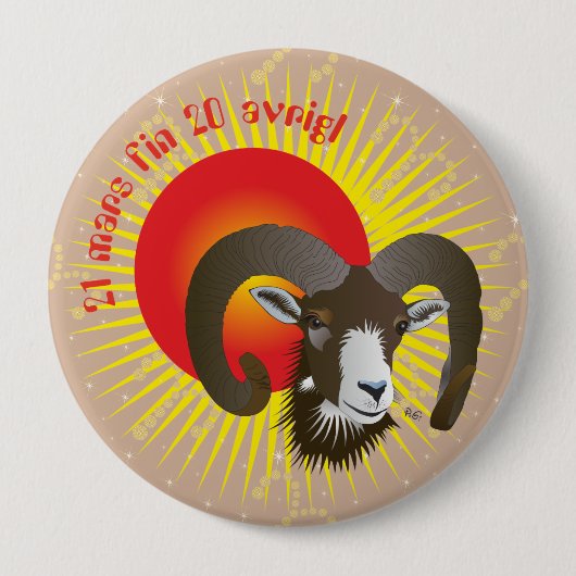 Botsch 21 Mars fin 20 avrigl Buttun Button (Vorderseite)