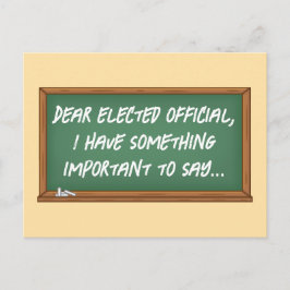 Botschaft an gewählte Beamte im Chalkboard Postkarte