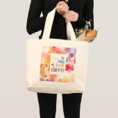 Botschaft - behalt dein Herz glücklich Jumbo Stoffbeutel (Vorderseite (Produkt))