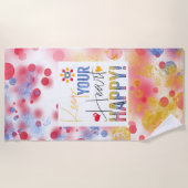 Botschaft - behalt dein Herz glücklich Strandtuch (Vorderseite)