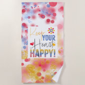 Botschaft - behalt dein Herz glücklich Strandtuch (Vorderseite)