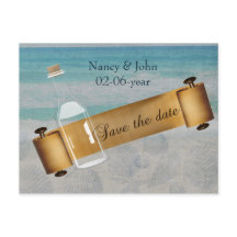 Botschaft bei einer Hochzeit am Flaschenstrand