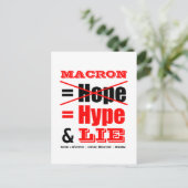Botschaft der französischen Politik an den MACRON- Postkarte (Stehend Vorderseite)