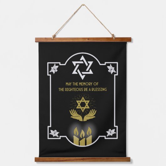 Botschaft der jüdischen Beileidsbekundung Wandteppich Mit Holzrahmen (Vorderseite)