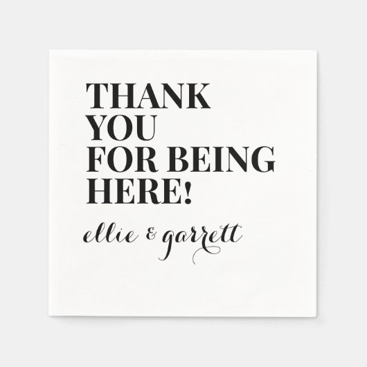 Botschaft des Paares | Hochzeitsbeteiligungspartei Serviette (Vorderseite)