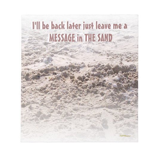 Botschaft im Sand Notizblock (Vorderseite)