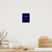 Botschaft in einem Flaschenegant, blaues Silber-Ze Poster (Küche)