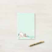 Botschaft in einem Flaschengürtel des Künstlers ST Post-it Klebezettel (Auf Schreibtisch)