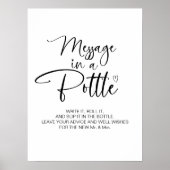 Botschaft in einem Flaschenhügel-Gästebuchzeichen Poster (Vorne)