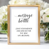 Botschaft in einem Flaschensegment Hochzeitsbuch Poster