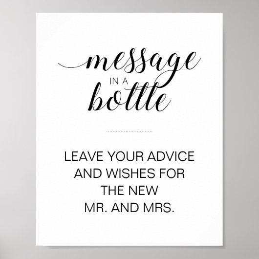 Botschaft in einem Flaschensegment Hochzeitsbuch Poster (Vorne)