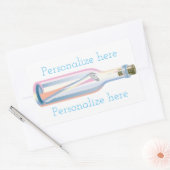 Botschaft in einem Flaschensommerstrand Rechteckiger Aufkleber (Umschlag)