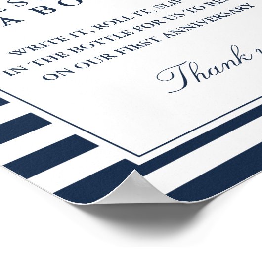 Botschaft in einem Flaschensymbol für die Nautisch Poster (Ecke)