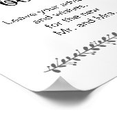 Botschaft in einem modernen Hochzeitsgast-Buch Poster (Ecke)